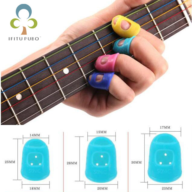 Taize 4Pcs Ultra-thin Left Hand Guitar Fingertip Protector