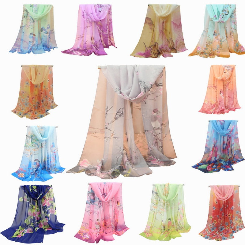 Chiffon Brand Soft Neck Elegant Shawl Scarves