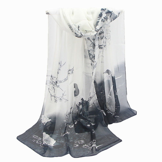 Chiffon Brand Soft Neck Elegant Shawl Scarves