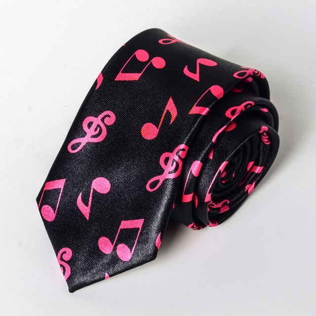 Musical Note Print Neck Tie